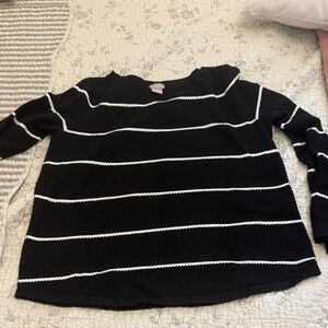 Chico's Black and White Knit Top